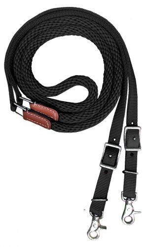Reins - 8' Barrel/ Roping Contestant Reins Royal Black