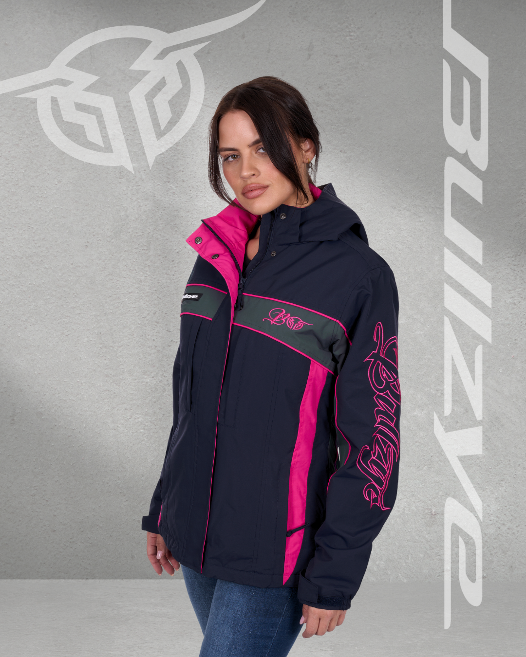 Bullzye Waterproof Carla Jacket NAVY/ PINK