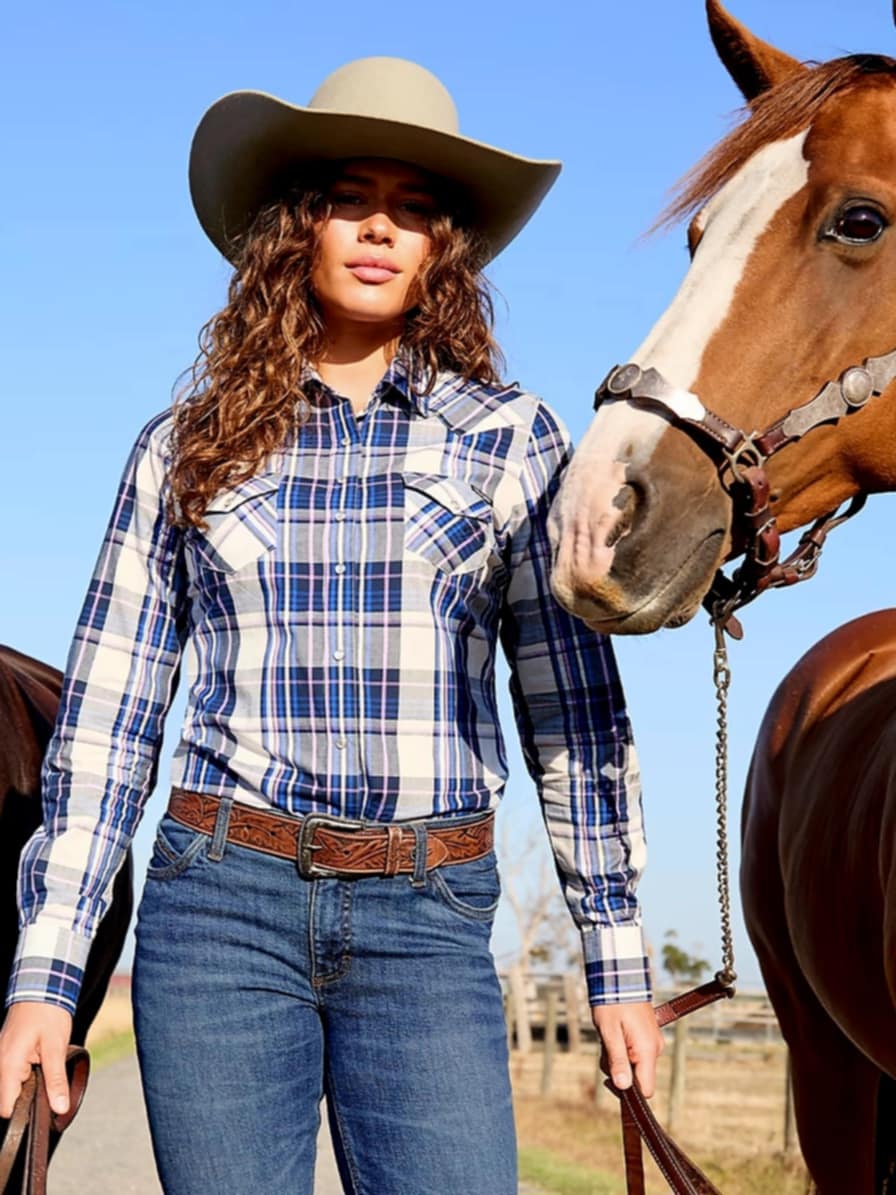 Wrangler Western Ladies Peyton Shirt 100% Cotton