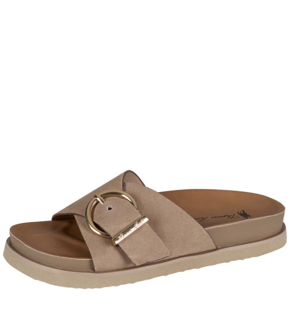 Thomas Cook Bront Buckle Suede Leather Sandal Size 7