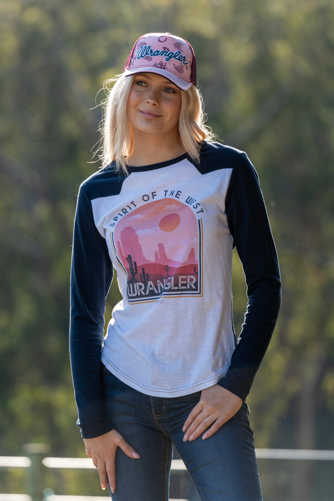 Wrangler Western Navada Baseball Long Sleeve Top