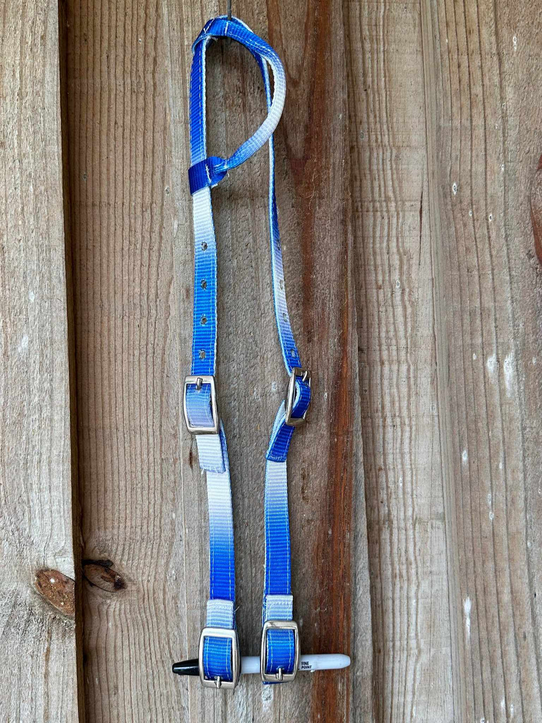Western Bridle - One Ear Nylon Royal Blue Ombre