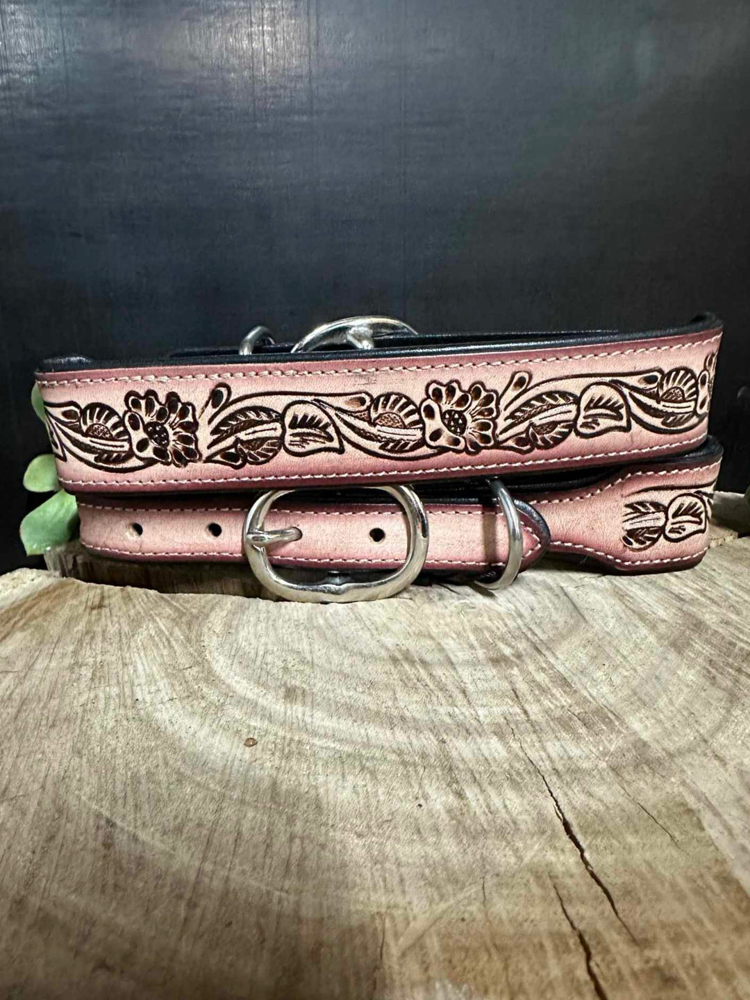 Collar - Genuine Leather Tooled Dog Collar