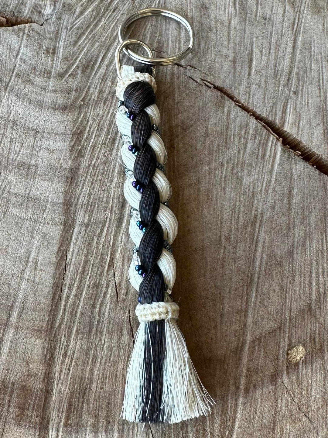 Gift - Genuine HH Braided Tail Key Ring with Beads