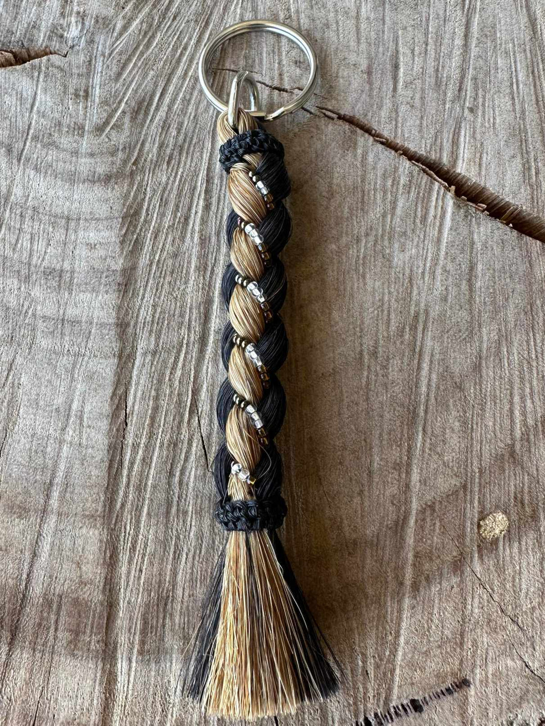 Gift - Genuine HH Braided Tail Key Ring with Beads