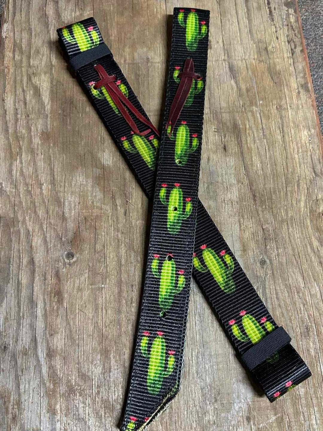 Billett - Western Billett Latigo Tie Strap and Latigo Set Cactus Print