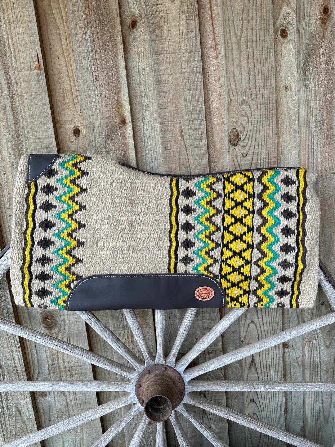 Western Saddle Pad Wool Contoured Pleasure/ Cutting Pad 34x36 3/4" Wool Top Memory Felt Bottom