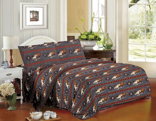 4PC Queen Size Horse Print Sheet Set