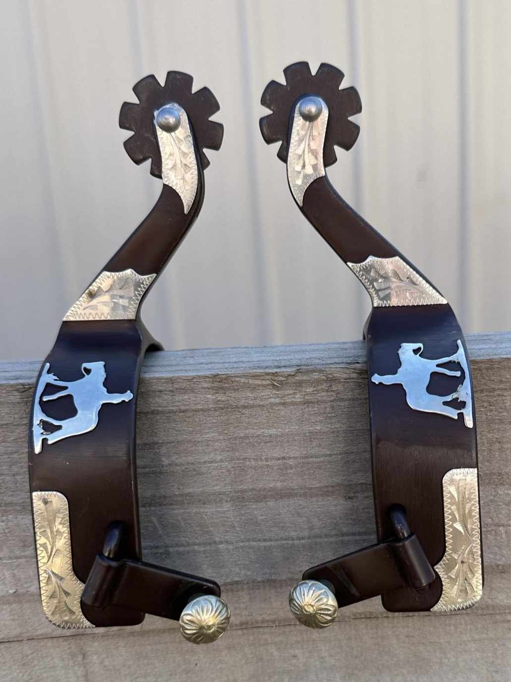 Spurs - Adults Pleasure Horse Antiqued Metal Spur Set