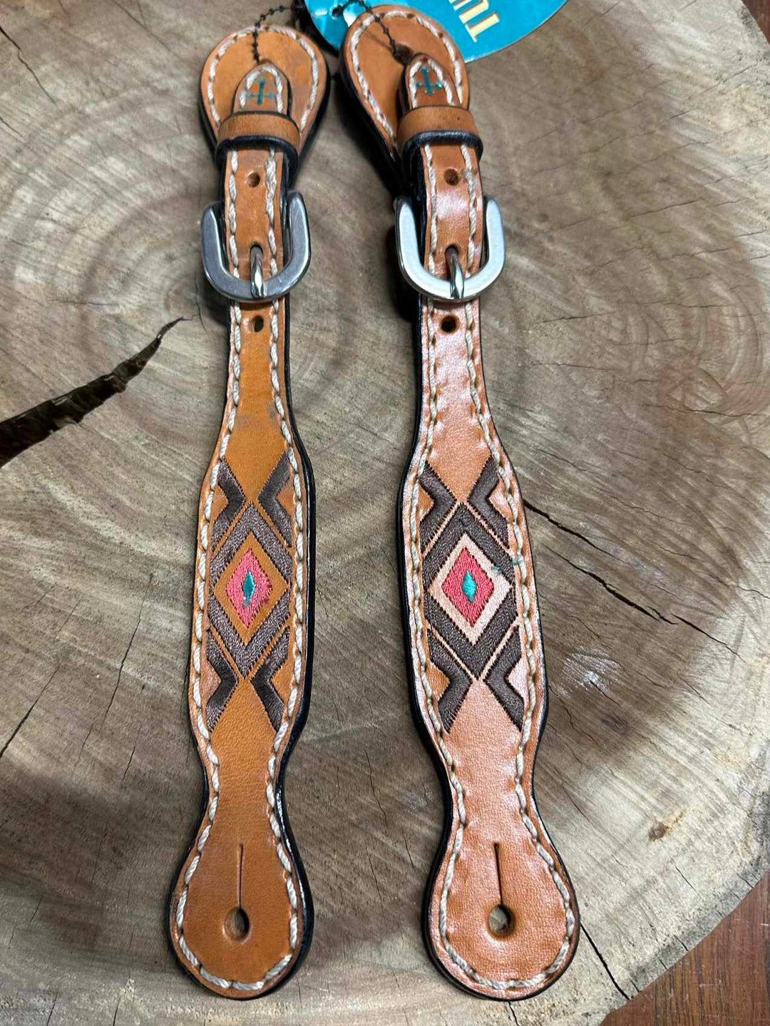 Strap - Ladies Turquoise Cross by Weaver Leather Spur Strap