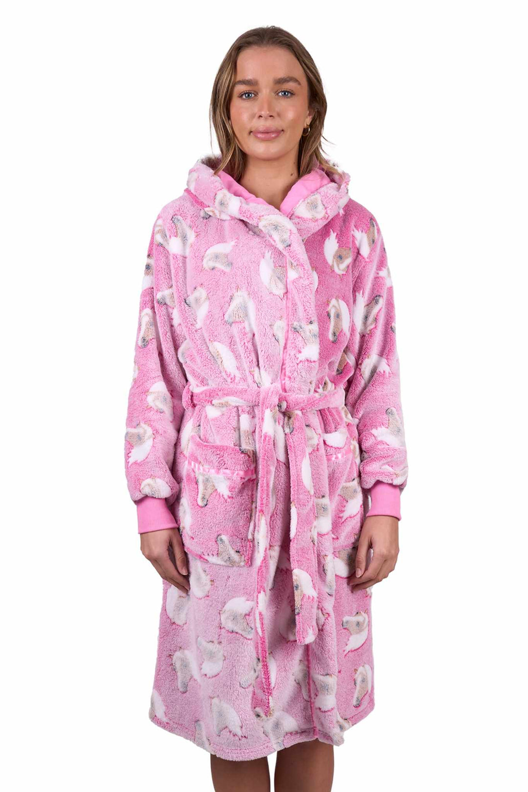 Thomas Cook Ladies Dressing Gown PINK HORSE