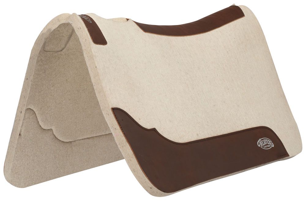 Weaver 31 x 32 Steam Pressed 3/4 inch Contoured Merino Wool Felt Saddle Pad