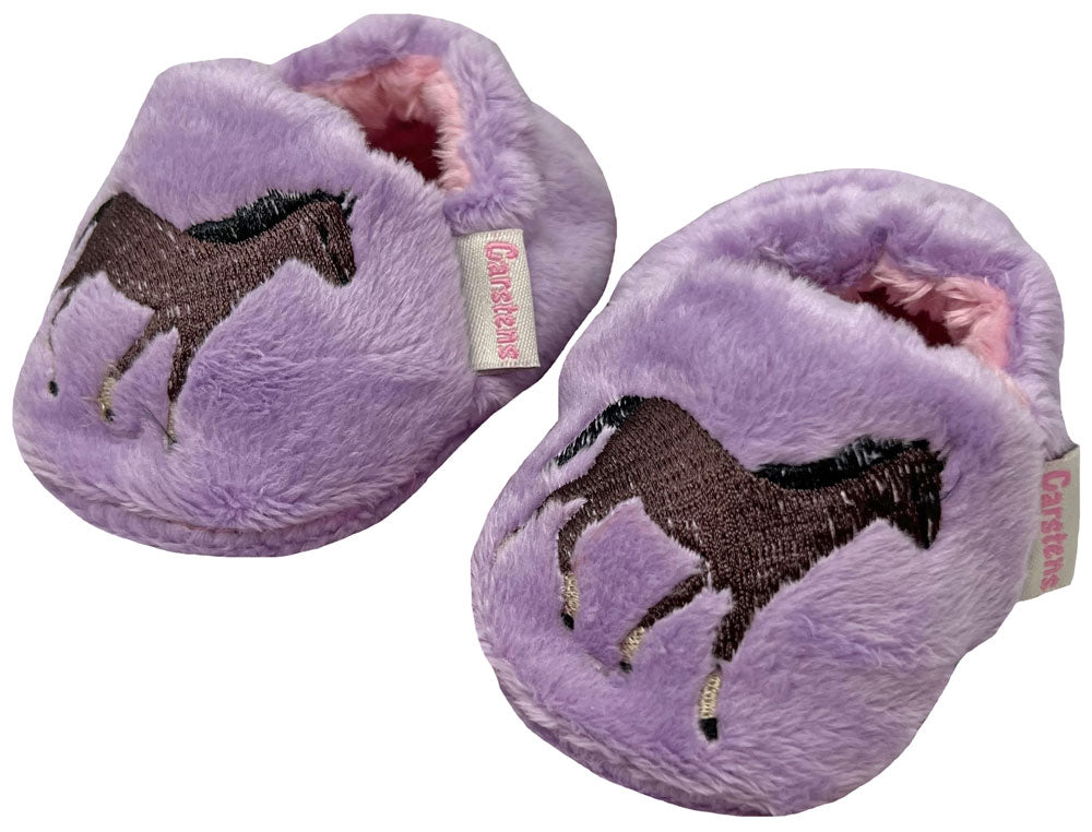 Baby Booties Plush Purple 0 - 3mth