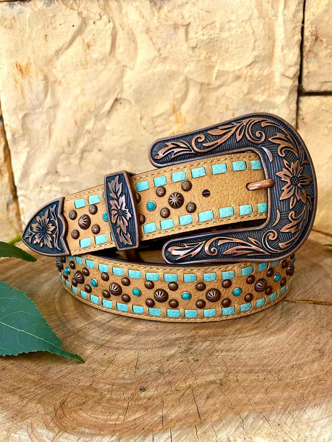 Belt - Nocona Genuine Leather Western Belt Concho Style Size M Or Lg
