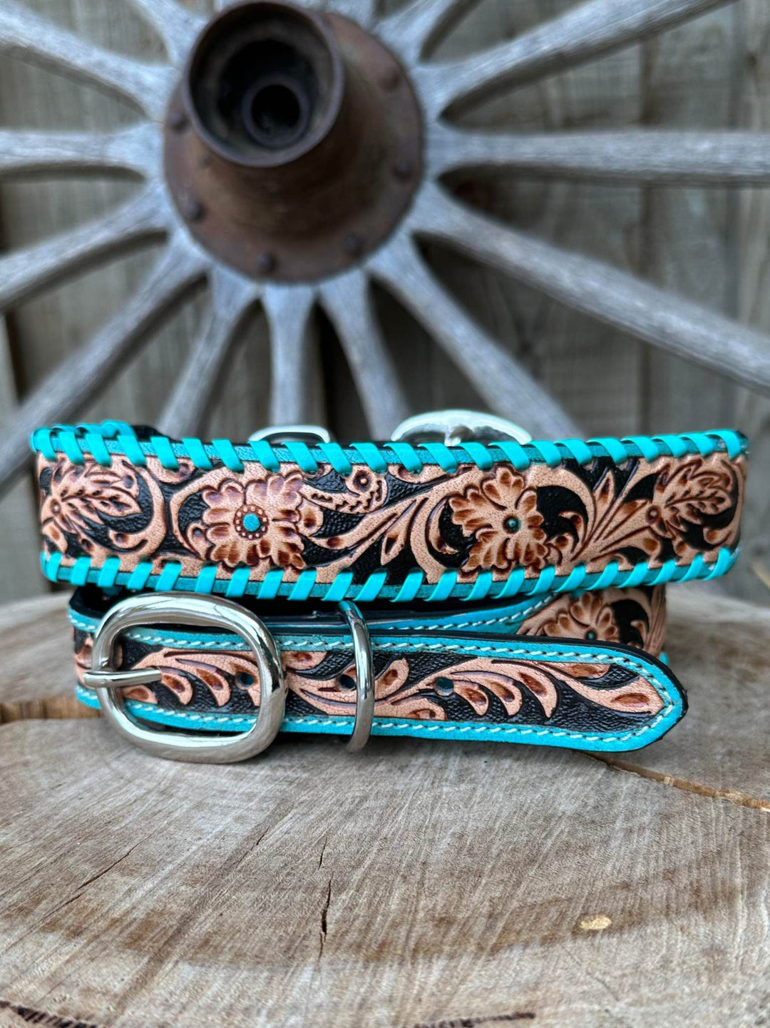 Collar - Genuine Leather Tooled Dog Collar