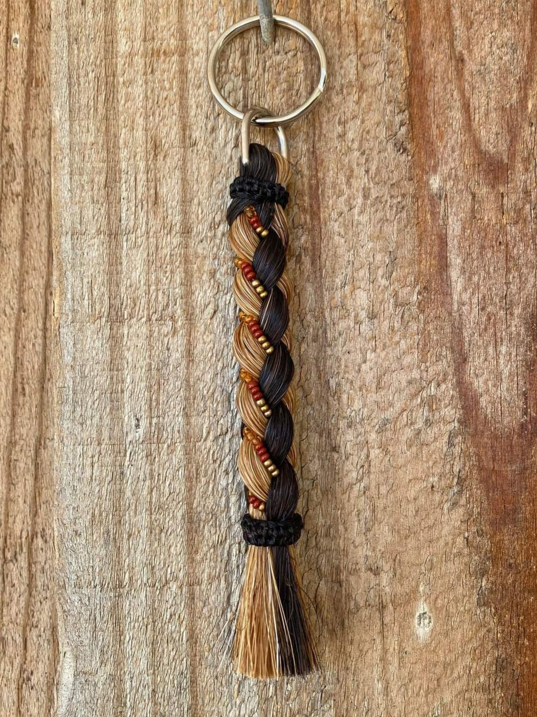 Gift - Genuine HH Braided Tail Key Ring with Beads