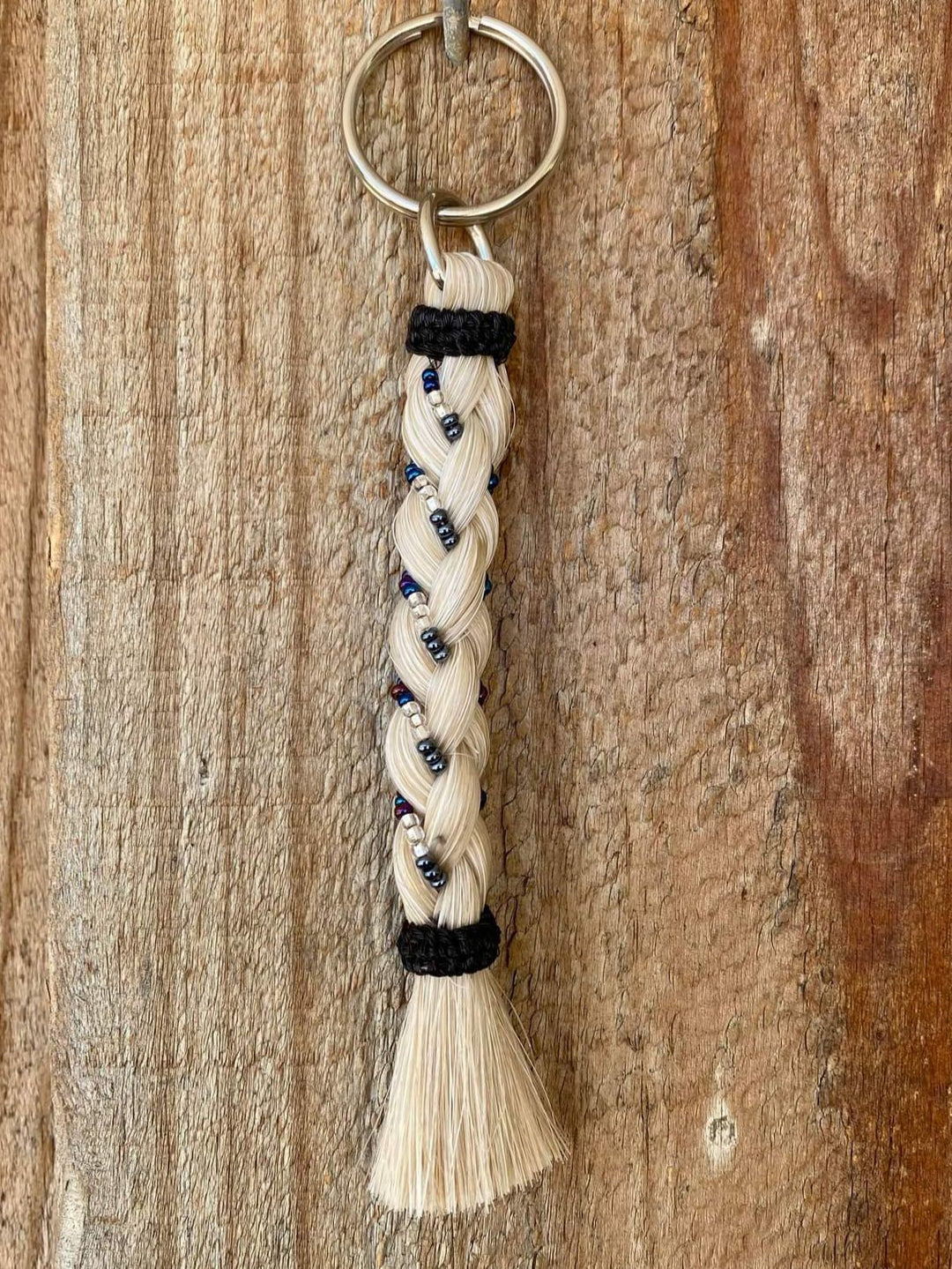 Gift - Genuine HH Braided Tail Key Ring with Beads