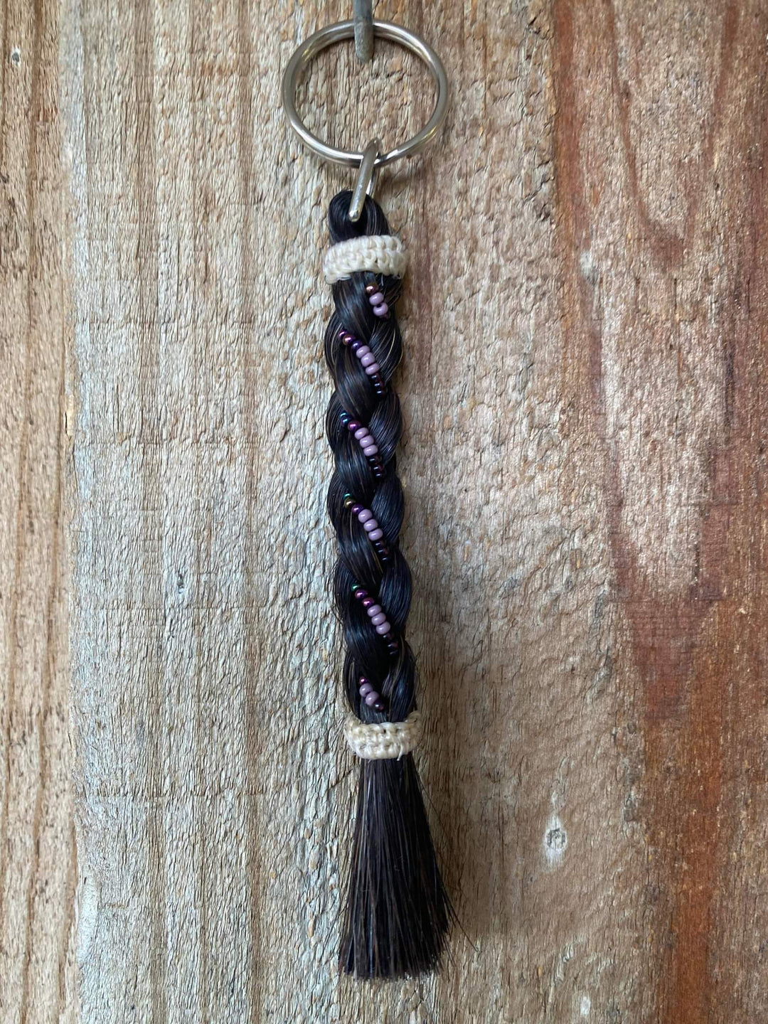 Gift - Genuine HH Braided Tail Key Ring with Beads
