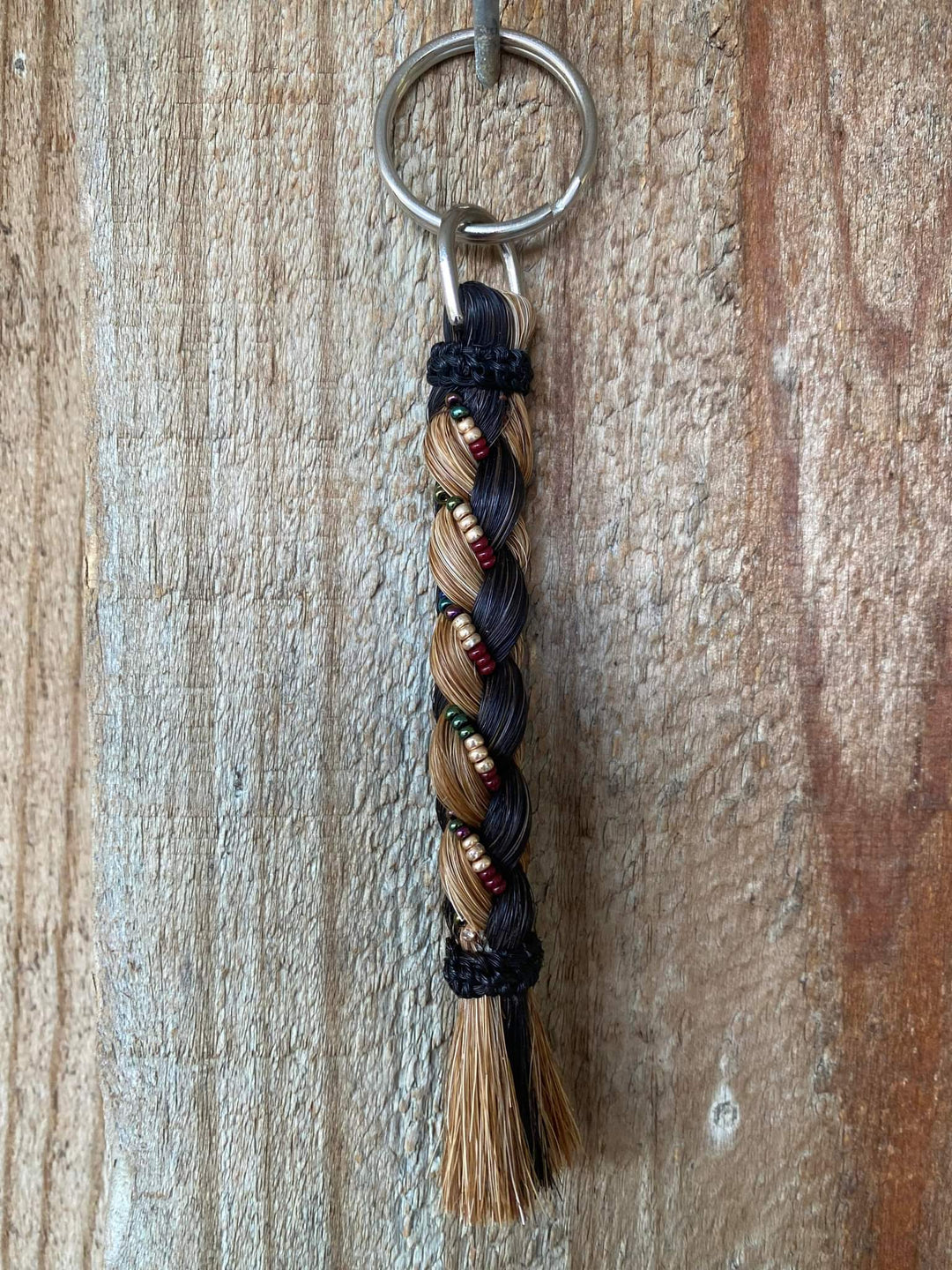 Gift - Genuine HH Braided Tail Key Ring with Beads