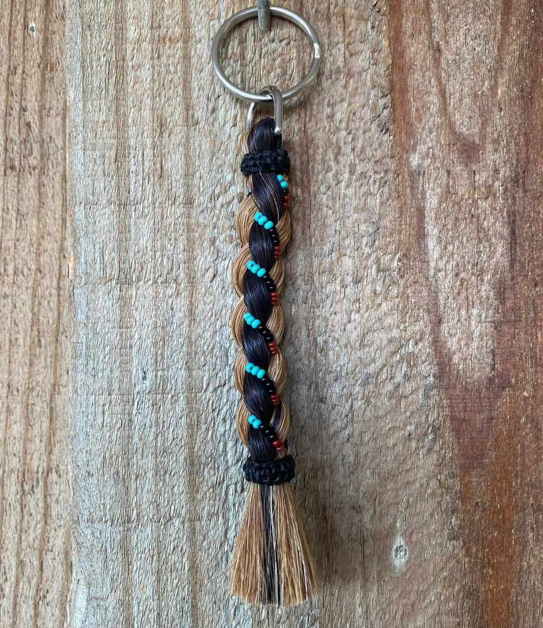 Gift - Genuine HH Braided Tail Key Ring with Beads
