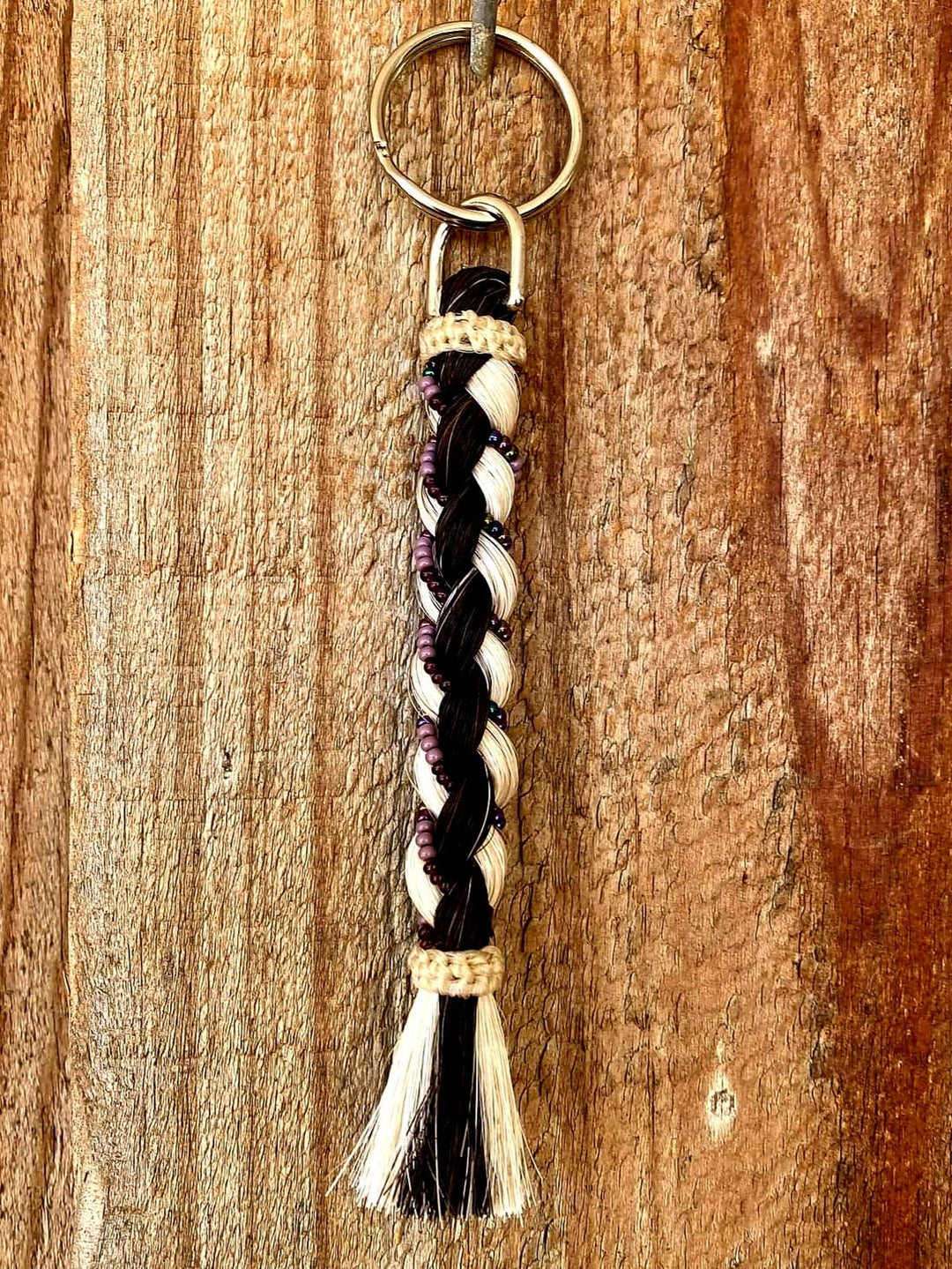 Gift - Genuine HH Braided Tail Key Ring with Beads