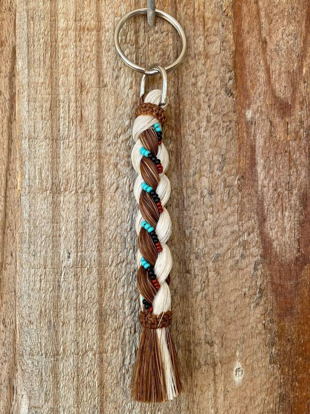 Gift - Genuine HH Braided Tail Key Ring with Beads