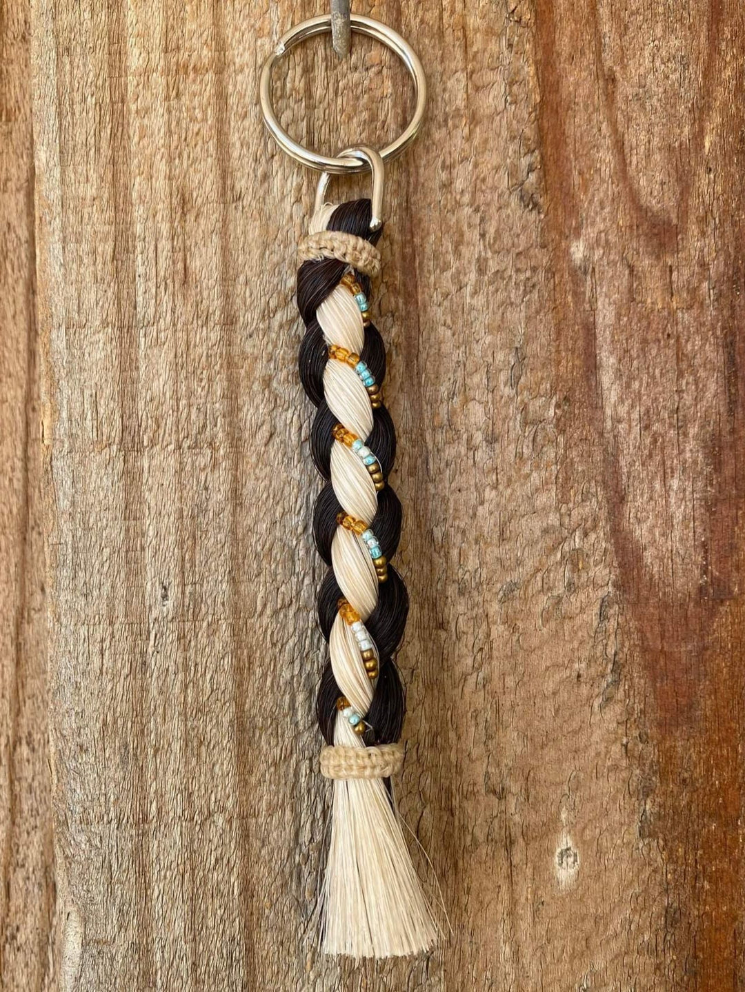 Gift - Genuine HH Braided Tail Key Ring with Beads