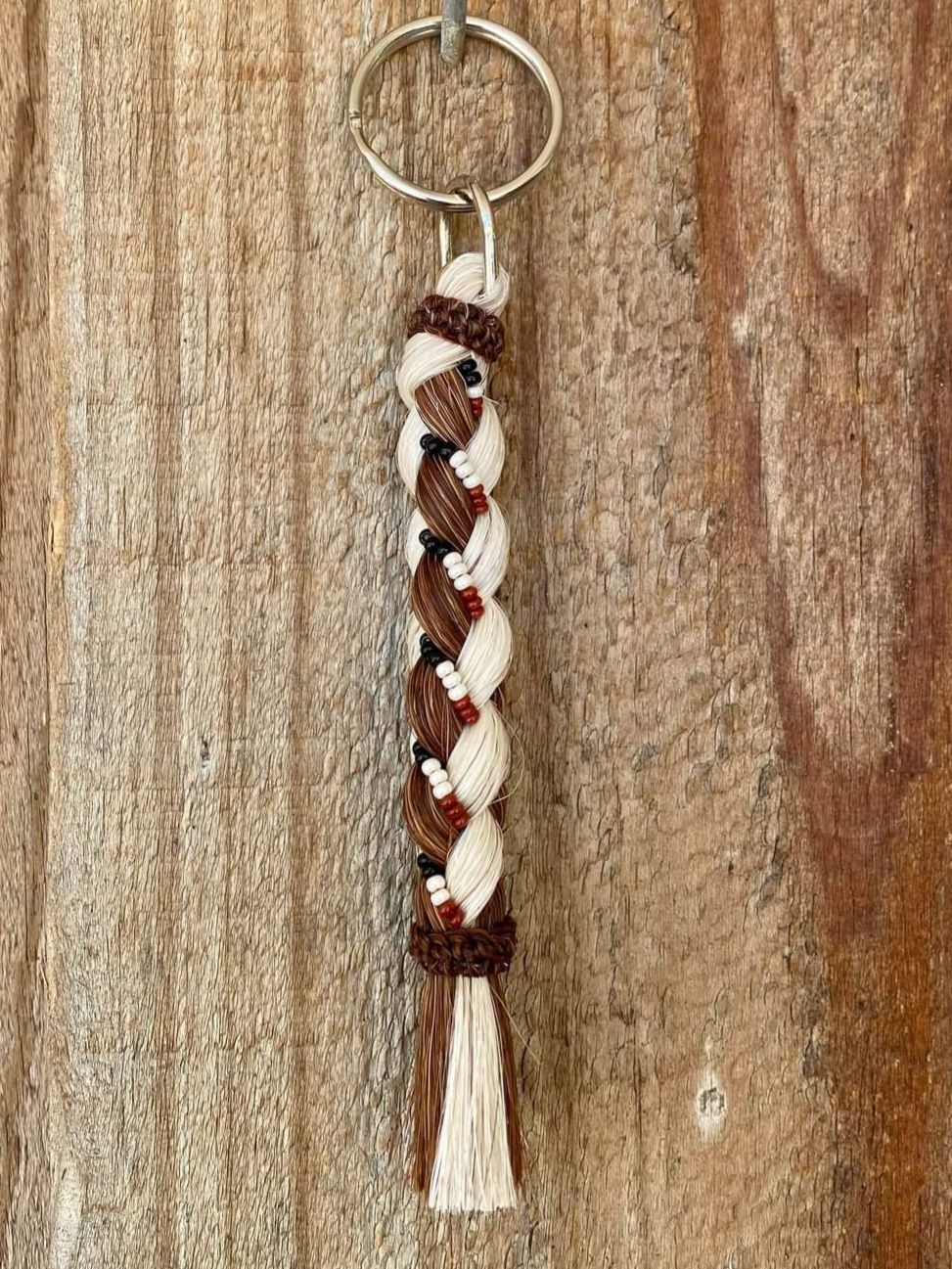 Gift - Genuine HH Braided Tail Key Ring with Beads