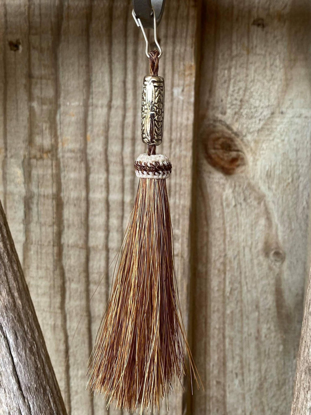 GIFT - HH Bag charm or Zipper Pull, Key Ring Chestnut/ Silver