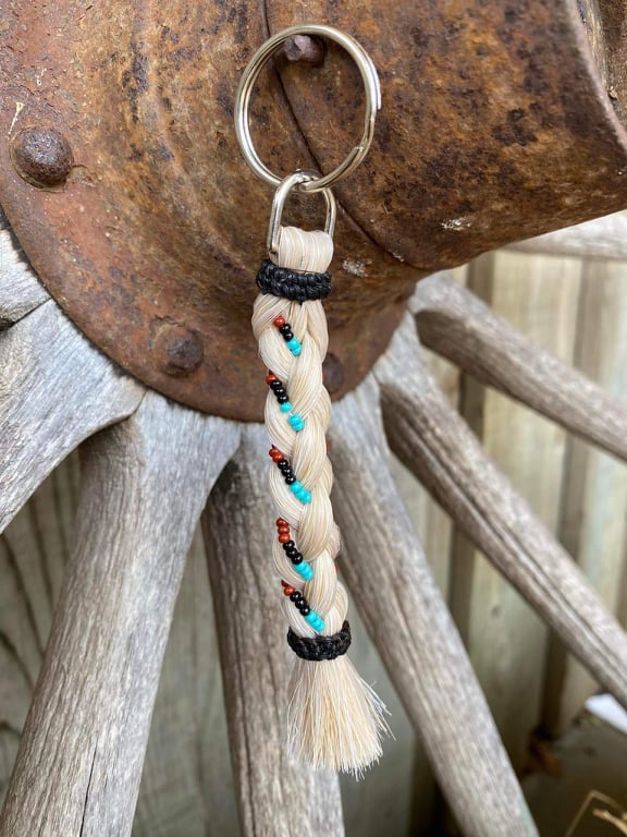 Gift - Genuine HH Braided Tail Key Ring with Beads