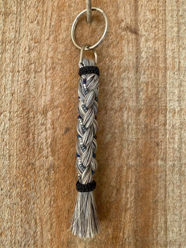 Gift - Genuine HH Braided Tail Key Ring with Beads