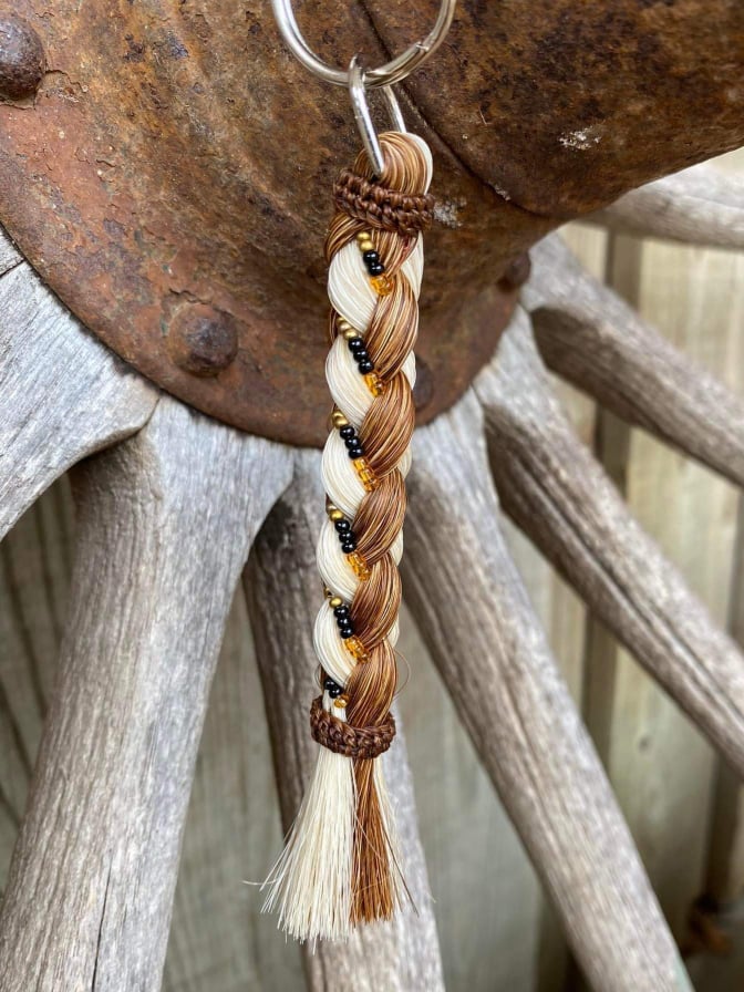 Gift - Genuine HH Braided Tail Key Ring with Beads