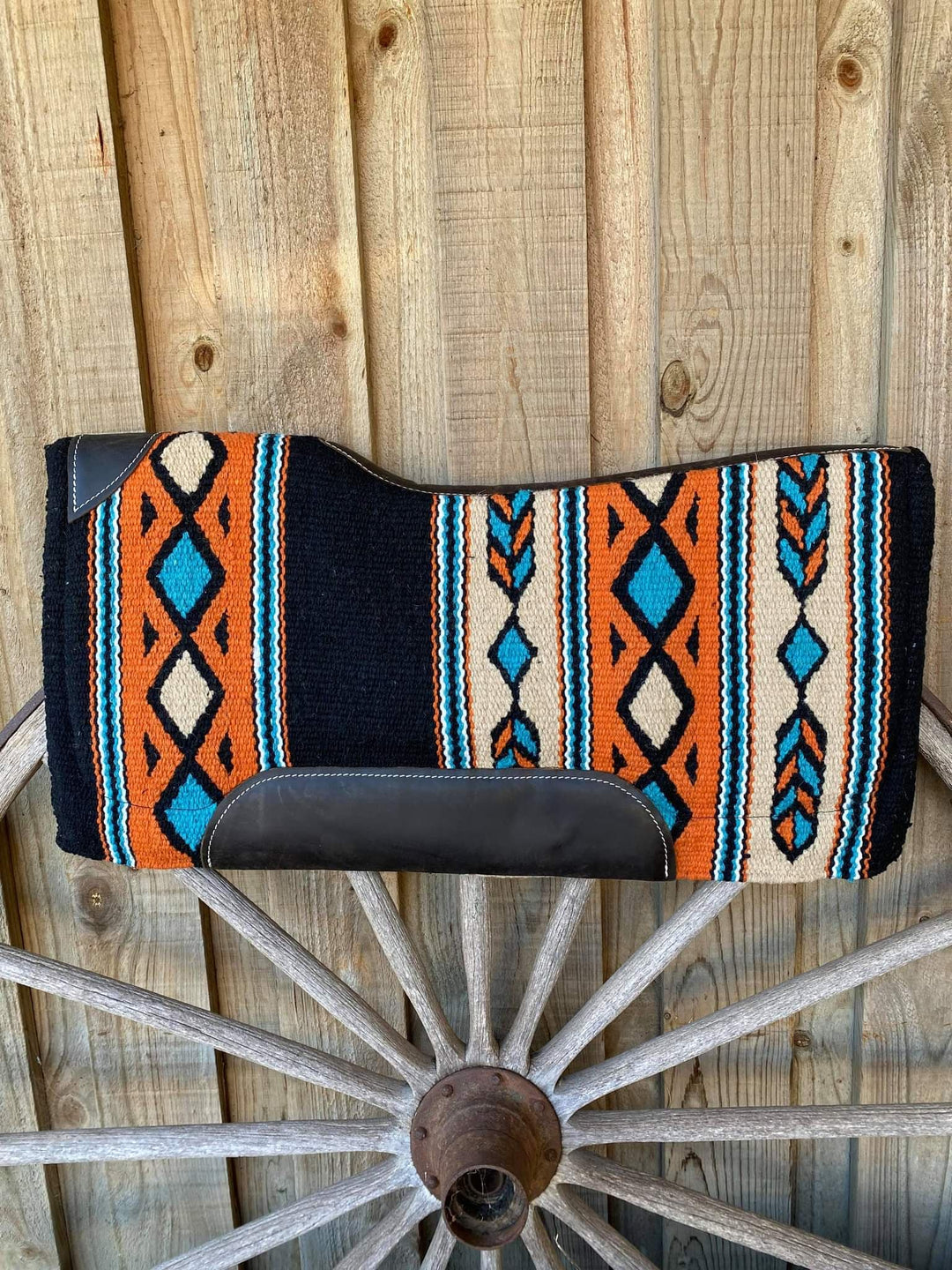 Western Saddle Pad Wool Contoured Pleasure/ Cutting Pad 34x36 3/4" Wool Top Memory Felt Bottom