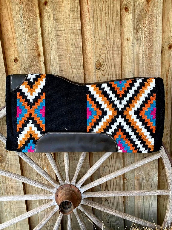 Western Saddle Pad Wool Contoured Pleasure/ Cutting Pad 34×36 3/4″ Memory Felt Bottom