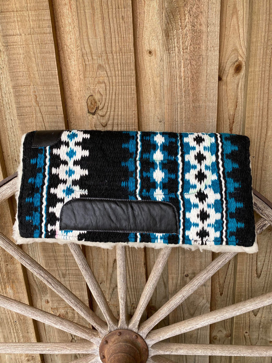 Western PONY SIZE 24"X24" Woven wool top pad with fleece bottom Western Saddle Pad