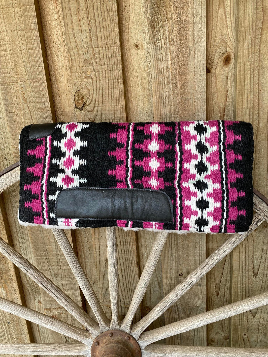 Western PONY SIZE 24"X24" Woven wool top pad with fleece bottom Western Saddle Pad