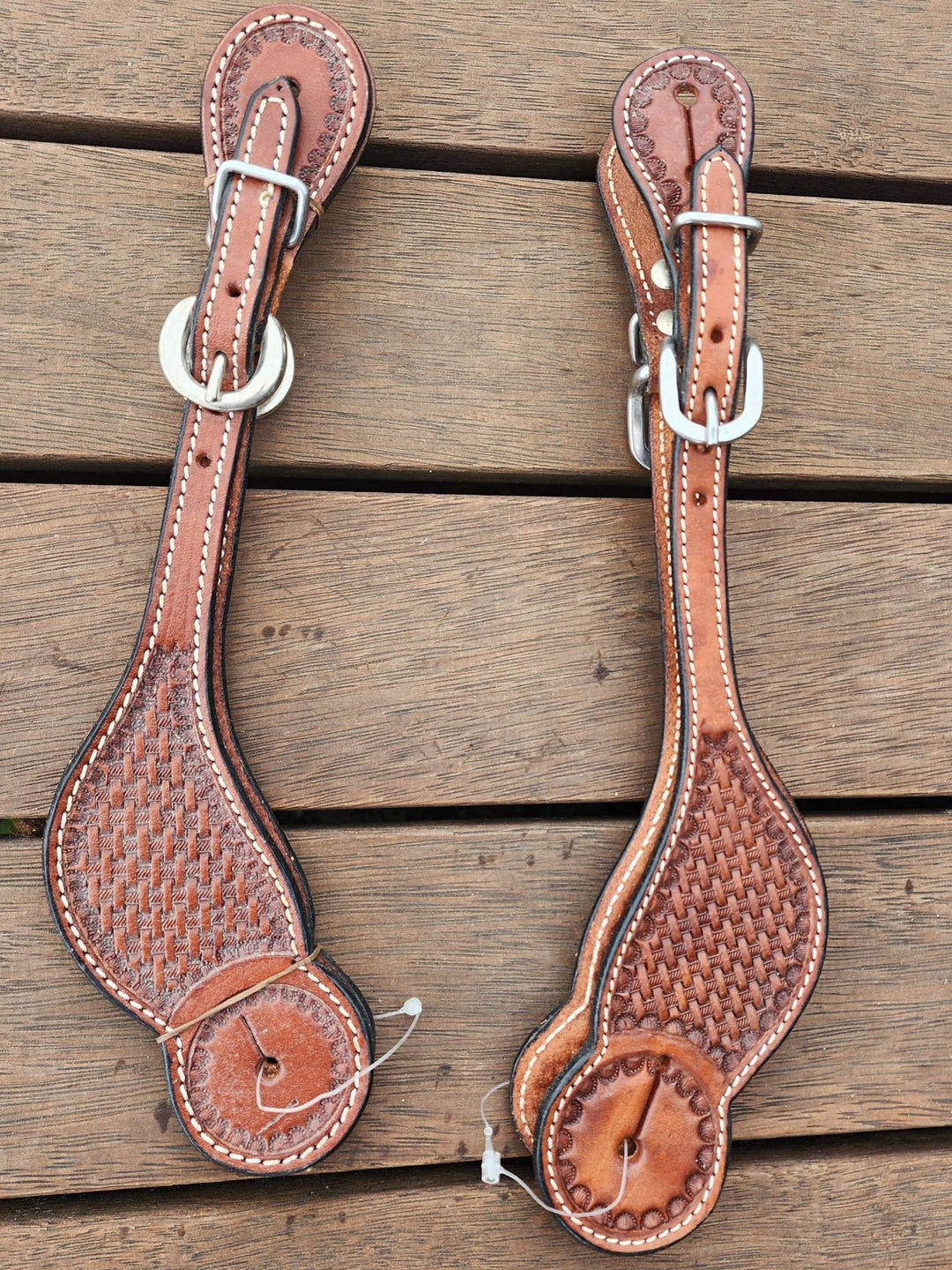 Strap - Soft Pliable Basketweave Mens size Spur Strap