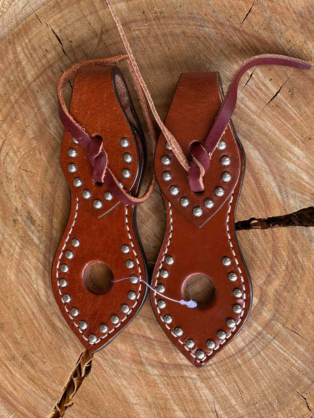 Slobber Strap - Genuine Leather Stud Detail Slobber Straps