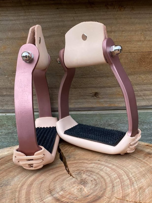 Stirrups - ® Lightweight angled aluminum Copper Coloured stirrups