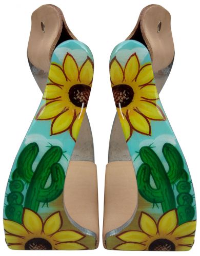 Stirrups - Sunflower Cactus Western Print Angled