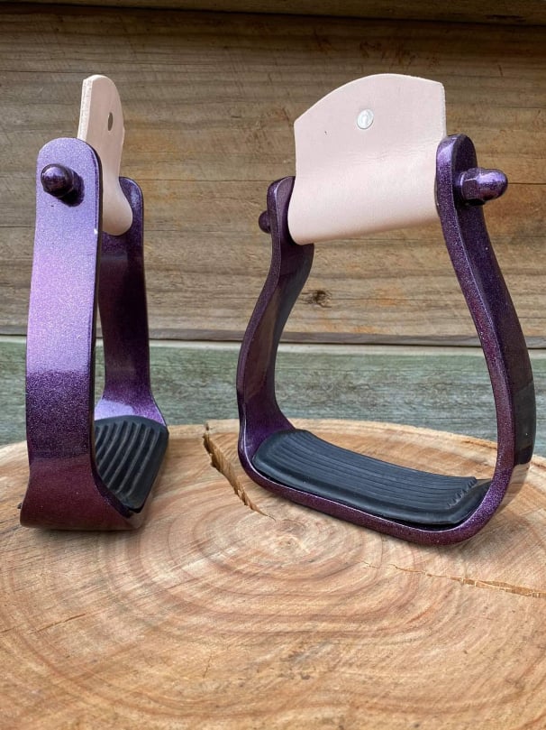 Stirrups - ® Lightweight color coated twisted angled aluminum stirrups.