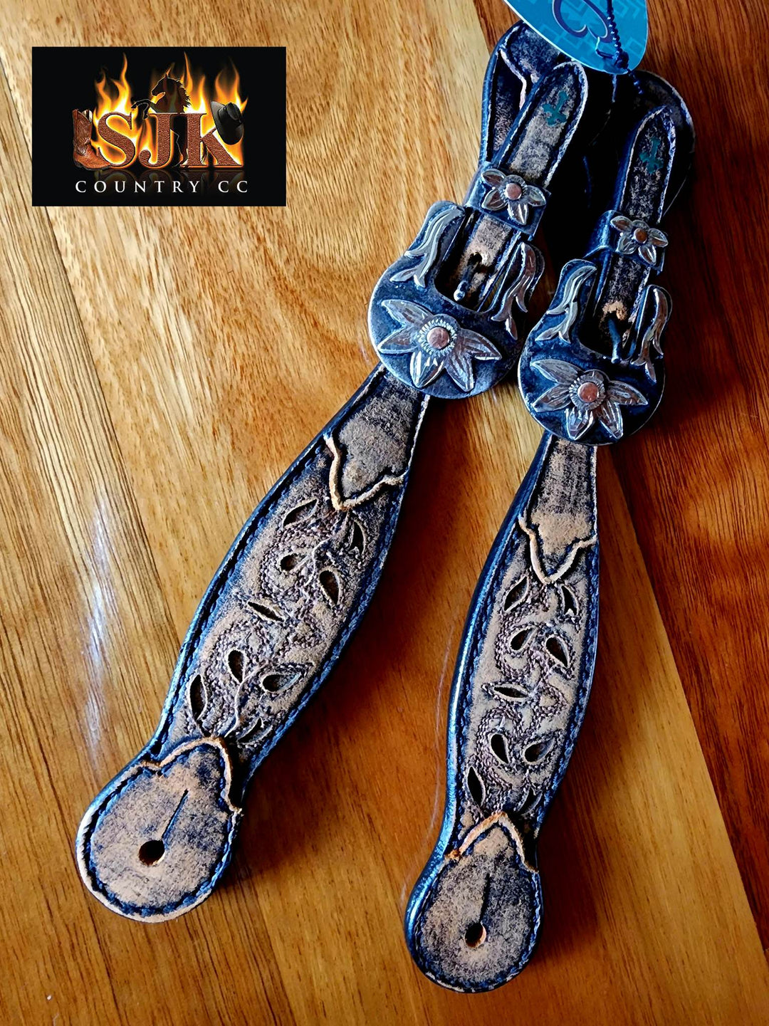 Strap - Ladies Turquoise Cross by Weaver Leather Spur Strap