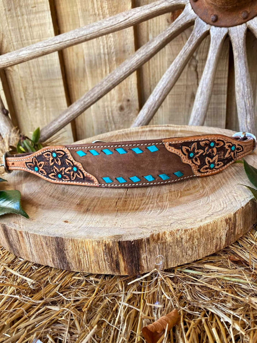 Wither Strap - Floral Embossed with Buckstitch trim
