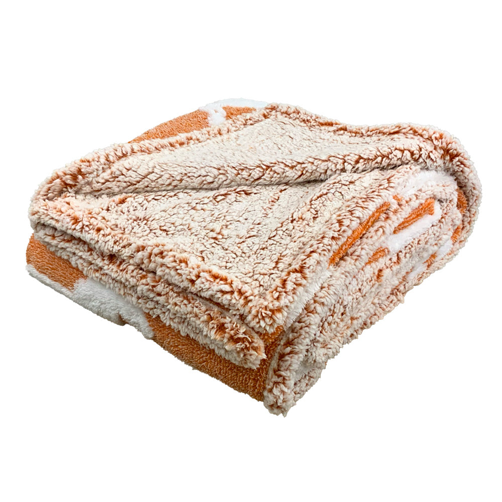 Warm Sherpa Lined Horse Print Throw Rug Blanket