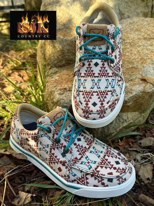 Twisted X Canvas Western Aztec Print Lopers