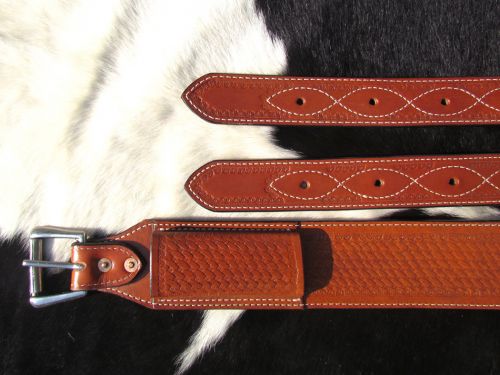 Back Rigging - Heavy Duty 3" Basketweave Leather Rigging Set