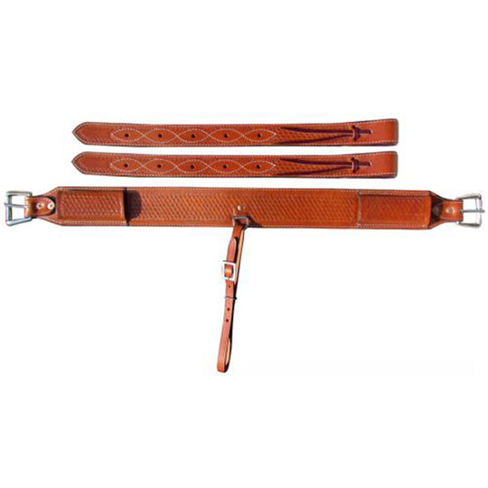 Back Rigging - Heavy Duty 3" Basketweave Leather Rigging Set