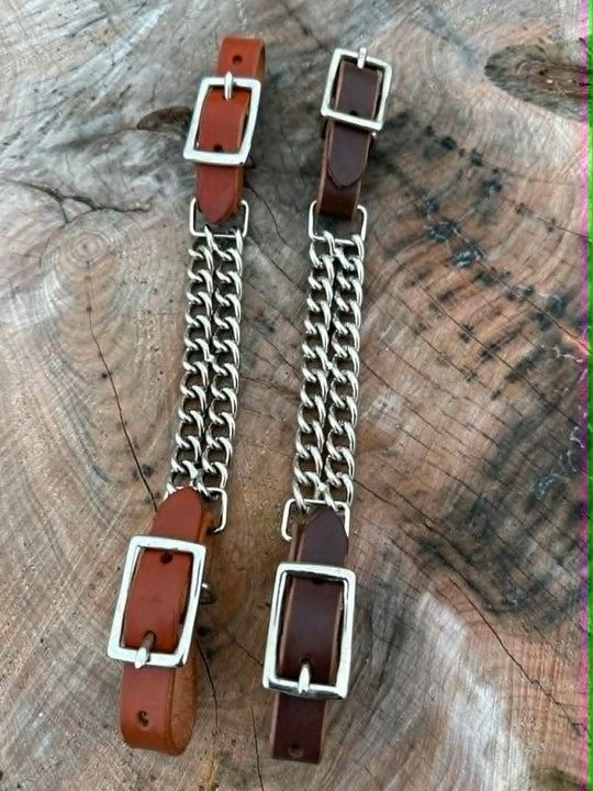Curb Strap - Leather and Chain Style Curb Strap