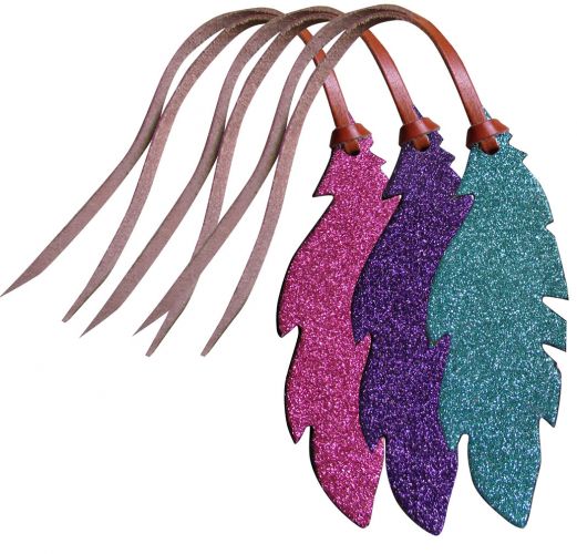 Charm - Leather Saddle Tie on Charms  Glitter