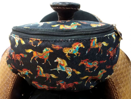 Saddle Pouch -  Southwestern Horse  Print